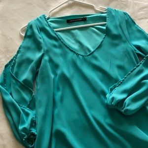 Teal long sleeve dress